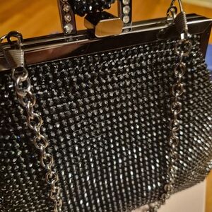 Elegant Black Beaded Evening Bag